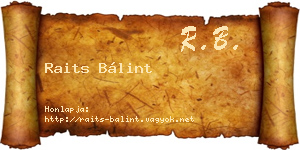 Raits Bálint névjegykártya